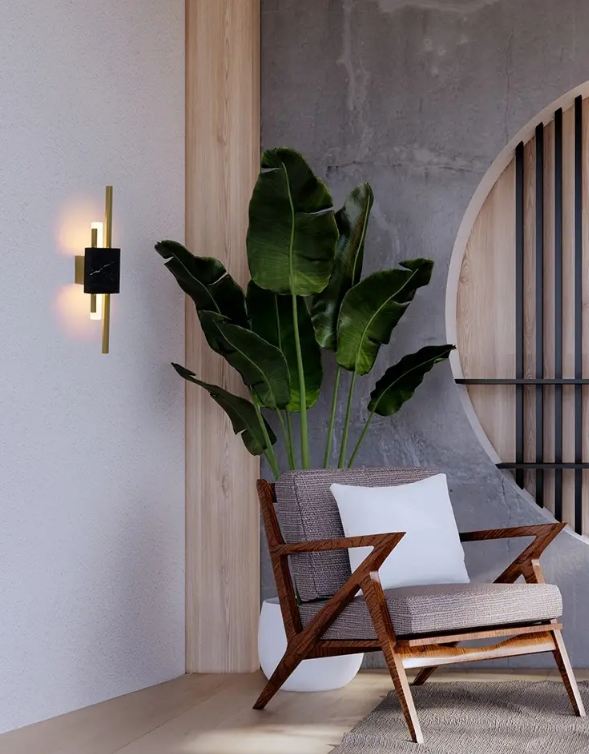 Kinkiet glamour evans z czarnym marmurem